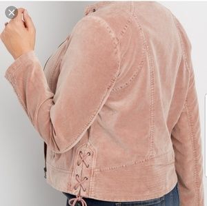 Pink Maurices plus size moto jacket